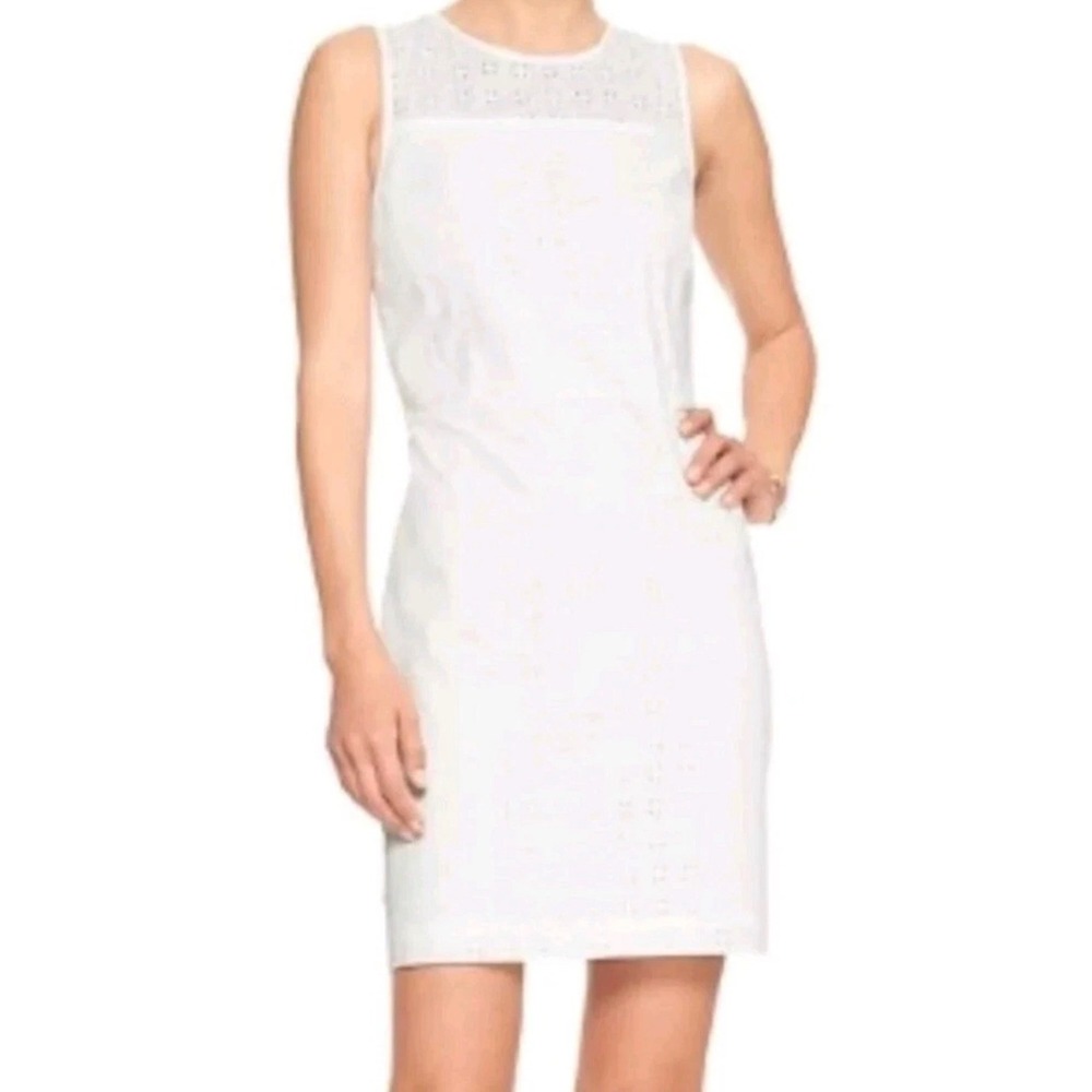 Banana Republic Sleeveless Eyelet Cotton Knee-Length Dress Size‎ 8